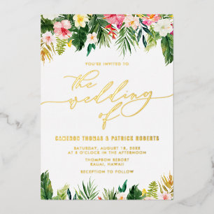 Watercolor Tropical Flowers Summer Wedding