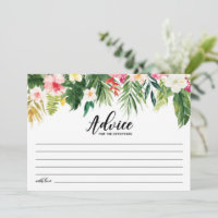 Watercolor Tropical Flowers Wedding Newlyweds
