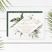 Watercolor Tropical Foliage Gold Couples Shower