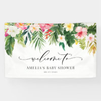 Watercolor Tropical Garland Summer Baby Shower
