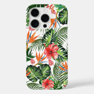 Watercolor Tropical Greenery Floral Pattern iPhone 16 Pro Case