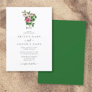 Watercolor Tropical Hibiscus Summer Wedding Invitation