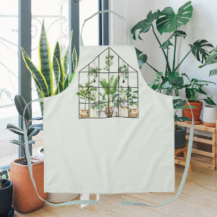Watercolor Tropical House Plant Gardening Apron