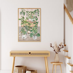 Watercolor Tropical Houseplants Poster