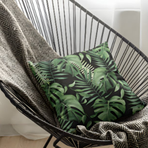 Watercolor Tropical Leaves Cushion