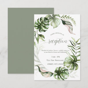 Watercolor Tropical Leaves Greenery Invitation