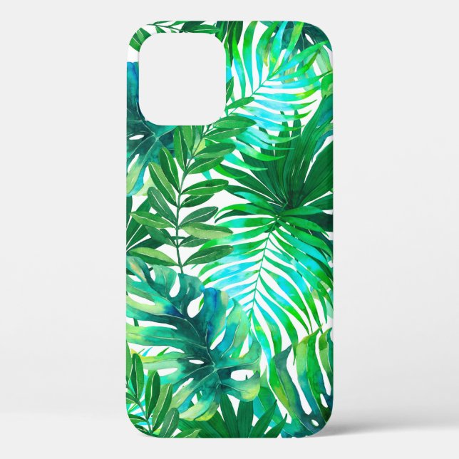 Watercolor tropical leaves pattern Case-Mate iPhone case (Back)