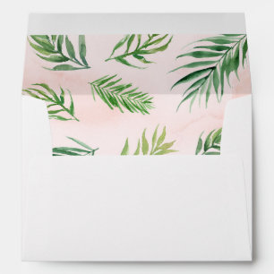 Watercolor Tropical Leaves Return Address Envelope