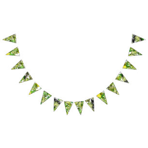 Watercolor Tropical Leaves wedding monogram Bunting