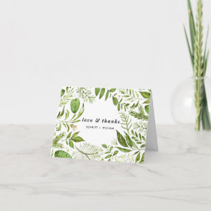 Watercolor Tropical Leaves Wreath Thank You