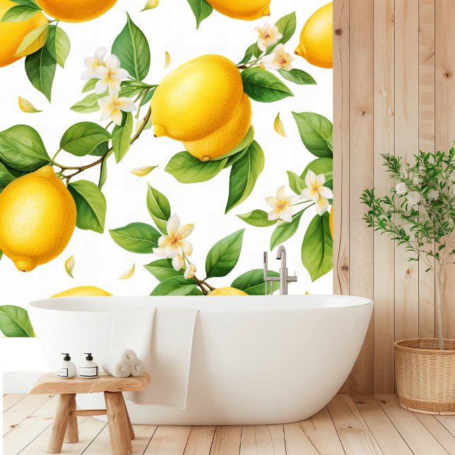 Watercolor Tropical Lemons Seamless Pattern Wallpaper (Creator Uploaded)