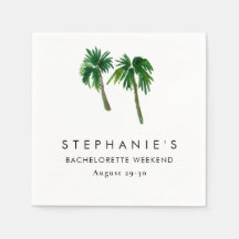 Watercolor Tropical Palm Trees Bachelorette
