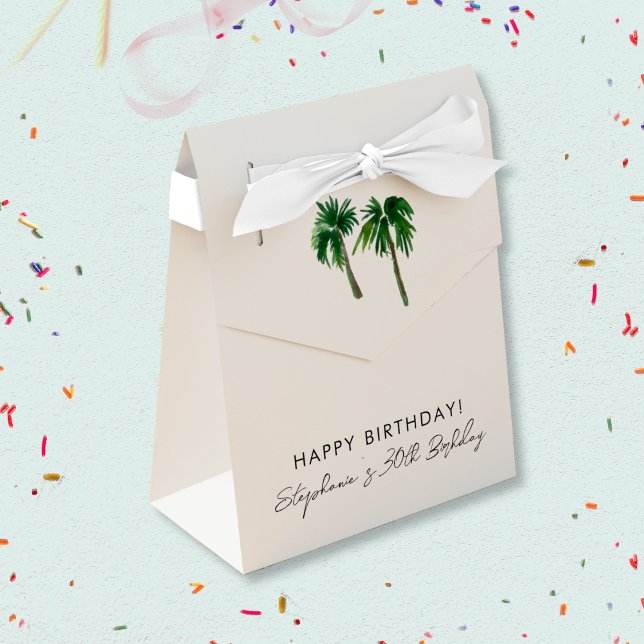 Watercolor Tropical Palm Trees  Birthday  Favour Box (Creator Uploaded)