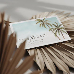 Watercolor Tropical Palm Trees Save The Date