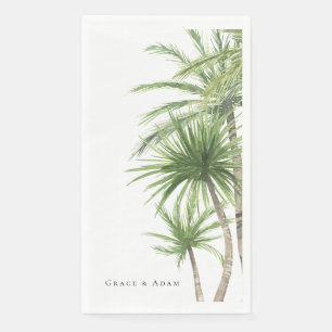 Watercolor Tropical Palms Personalised  Napkin