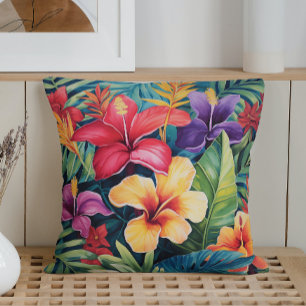 Watercolor Tropical Paradise Cushion