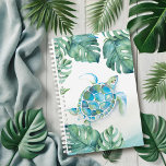 Watercolor Tropical Sea Turtle Planner<br><div class="desc">Coastal planner features my original watercolor sea turtle flamingo and monstera palm leaves in lush tropical greenery hues. Perfect for planning out the days of the week or for making your wedding plans. Also makes a great Mother's Day Gift To see more monthly and weekly planners by Victoria Rigali designs...</div>