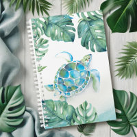 Watercolor Tropical Sea Turtle