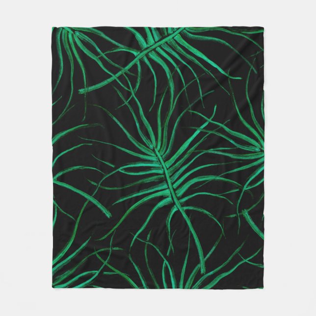 Watercolor Tropical Seamless pattern. Modern summe Fleece Blanket (Front)