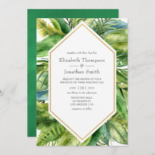 Watercolor Tropical Summer Beach Wedding Invitation