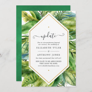 Watercolor Tropical Summer Wedding Update Invitation