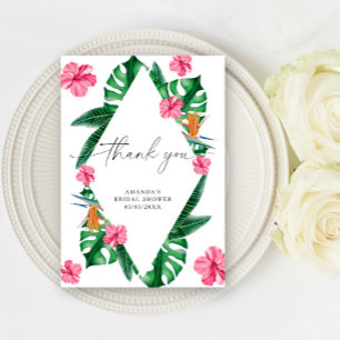 Watercolor Tropical - thank you bridal shower Card