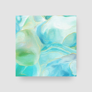 Watercolor Tropical Turquoise Abstract Gemstone Canvas Print