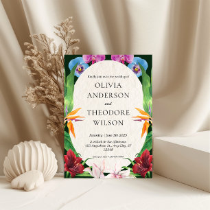 Watercolor Tropical Wedding Invitation