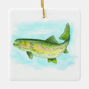 Watercolor Trout Ornament