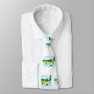 Watercolor Trout Tie