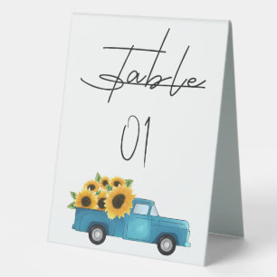 Watercolor Truck with Sunflowers Baby Shower 