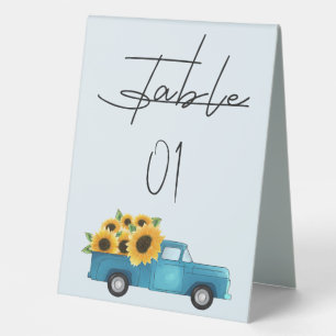 Watercolor Truck with Sunflowers Baby Shower