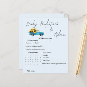 Watercolor Truck with Sunflowers Predictions Game
