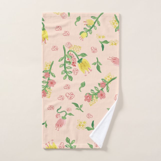 Watercolor Tulip Bath Towel (Hand Towel)