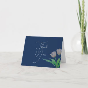 Watercolor Tulip Floral Wedding Thank You Card