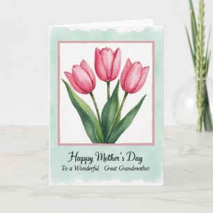 Watercolor Tulip Mothers Day Card