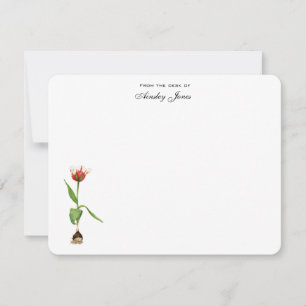 Watercolor Tulip Personalised Flat Thank You Card
