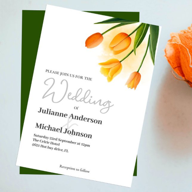 Watercolor Tulip Wedding Invitation (Creator Uploaded)