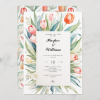Watercolor tulip wedding