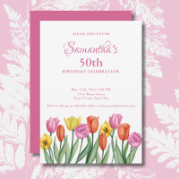 Watercolor Tulips 50th Birthday Party