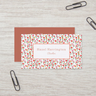 Watercolor Tulips Business Card Personalised 