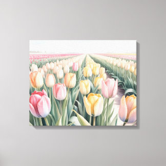 Watercolor tulips canvas print