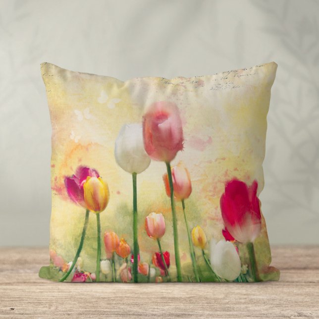 Watercolor Tulips Cushion (Creator Uploaded)