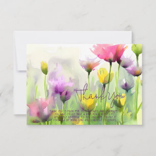 Watercolor tulips customisable card