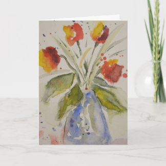 Watercolor Tulips Greeting Card