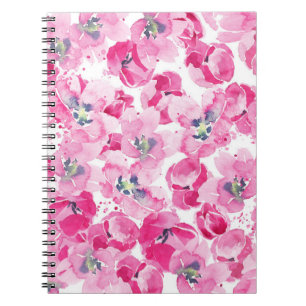Watercolor tulips: hand-drawn card design notebook