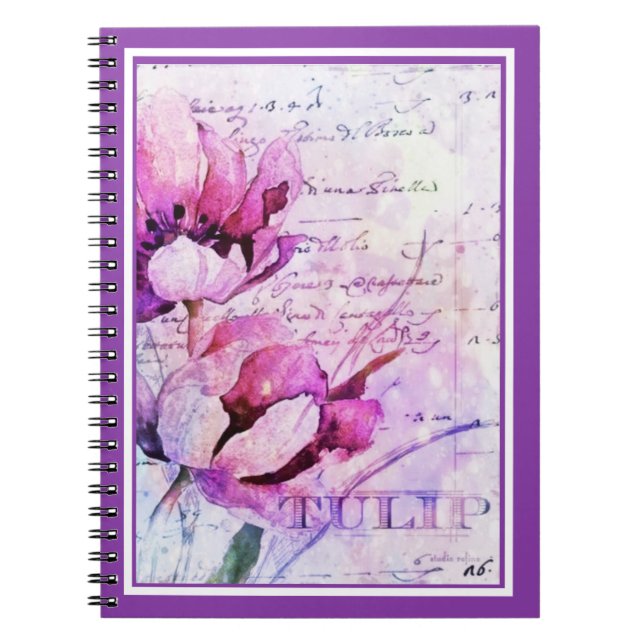 Watercolor tulips  notebook (Front)