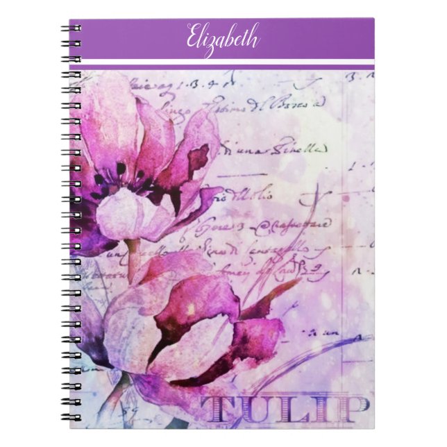 Watercolor tulips  notebook (Front)