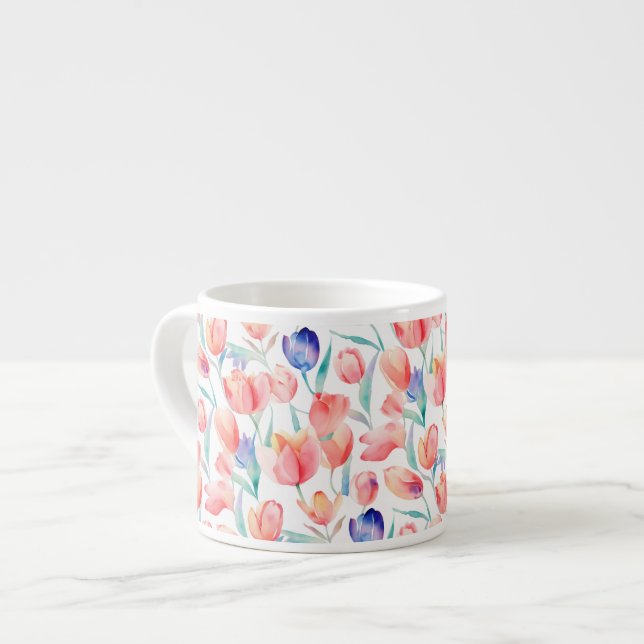 Watercolor Tulips Pattern Speciality Mug (Front Left)