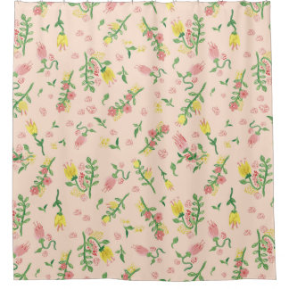 Watercolor Tulips Shower Curtain